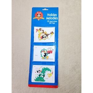Looney Tunes 15 Peel & Stick Gift Tags Holiday Melodies Sealed New 1997 Vintage